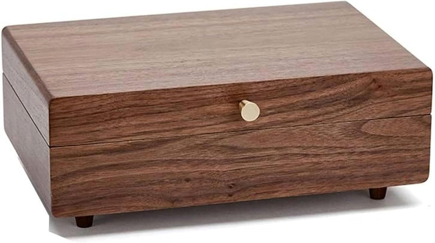 KEuLen Portagioie in Legno, Portagioie Donna, Scatola portagioie in Legno for collane, Orecchini, Anelli, con divisorio e cassetto