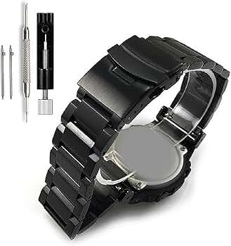 Amazon.co.jp: ARMER STRAPS ブラックステンレススチールメタル