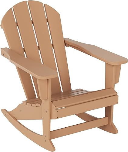 Miniatura 1 de WO - Silla mecedora Adirondack para exteriores asiento tradicional retro para exteriores muebles mecedores astéticos para el día de la playa balcón