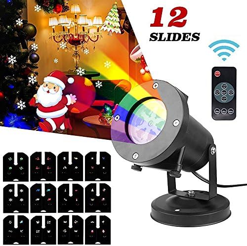 Projector Light Remote Control 12 Slides IP65 Waterproof for Valentine's Day Birthday Wedding Christmas Halloween & Other Party
