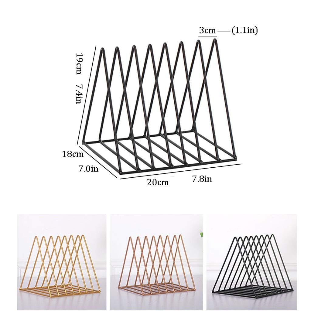 Portadocumenti da Scrivania Cartella triangolare Cartella Rack Magazine Rack Office Decorazione Della Casa Metallo Giornale Rack Rack Rack File Decorazione Rose Gold Vaschetta Portacorrispondenza