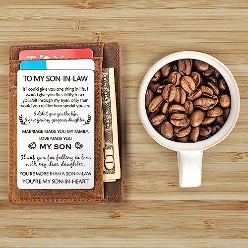 Son In Law Wallet Insert Card Wedding Gifts，Son In law Gifts from Mother In Law, Future Son In Law Wedding Card, Birthday Christmas Father's Day Gift Ideas for Son in Law2