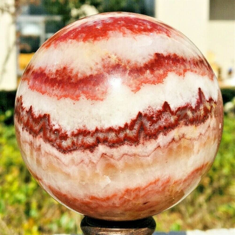 Decorazione for la casa da , sfera di cristallo di quarzo con sfera di rodocrosite naturale, regali di guarigione , cristallo naturale (dimensioni : 65-70 mm) Collezioni di casa ( Size : 65-70mm )