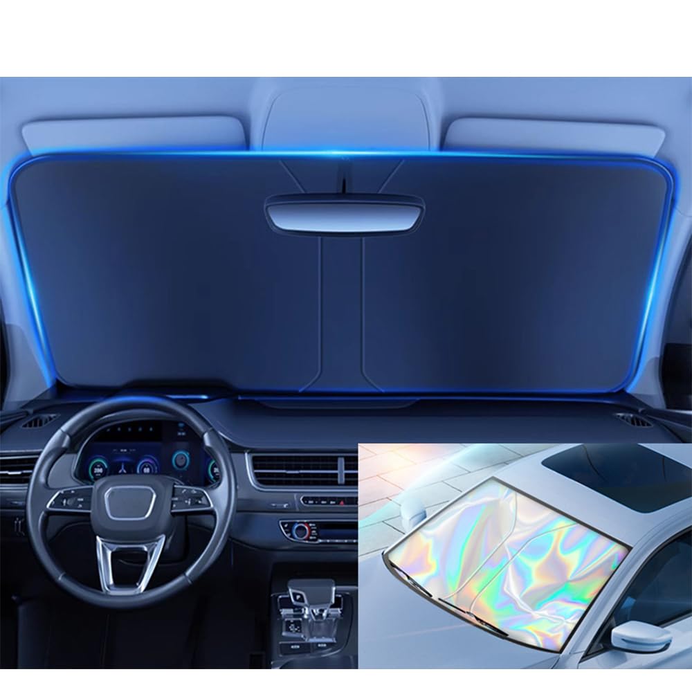 HHDGJKKK Car Windscreen Sun Shade, for Ford Ecosport 2018-2023 Front Windshield Sunshade Foldable Cover Visor Sunshades Reflective UV,B