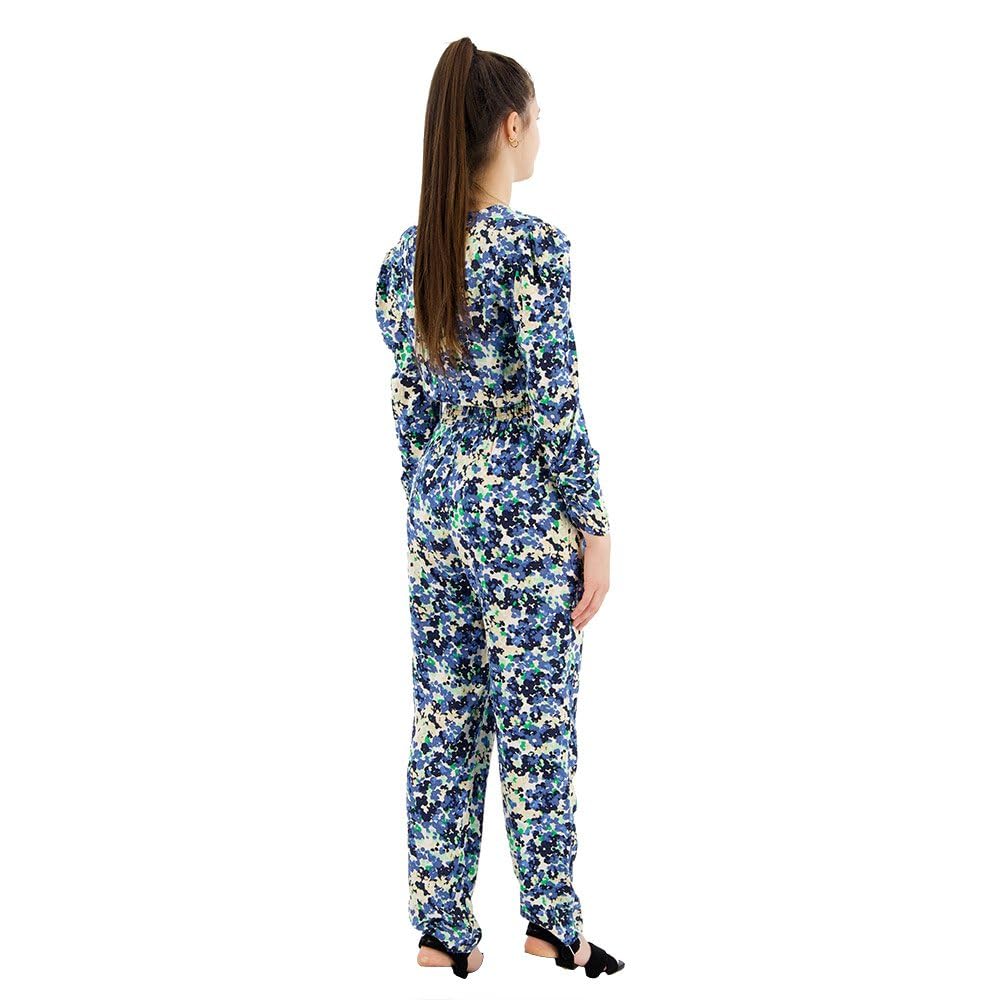 Pepe Jeans Damski kombinezon z nadrukiem Casandra, niebieski (Sea Blue), L, Niebieski (morski), L