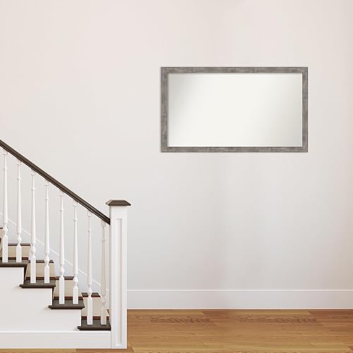 Miniatura 5 de Amanti Art Silver Bathroom Mirror for Over Sink, 24x41 Custom Made Marred Pewter Rectangle Vanity Mirror, Large Casual Wood Frame, Hangs Horizonally