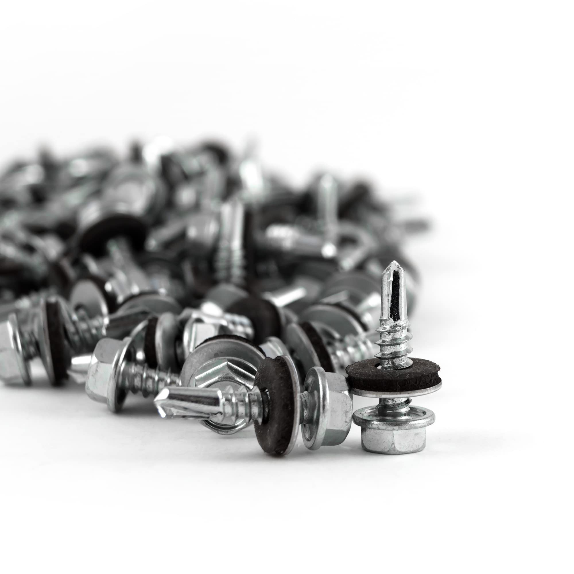 DOJA Industrial | Tornillos Autotaladrantes M4 | Pack 400 | 4,8*19mm | Tornillos Roscachapas Hexagonal con Arandelas para Chapas Metalicas | Tornillo Autotaladrante para Metal, Panel Sandwich Tejado