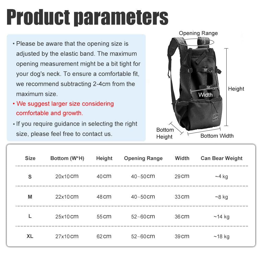 Woolala Mochila ligera para transportar mascotas para perros pequeños y medianos, bolsa segura aprobada por veterinarios para viajes, fácil de llevar, ahorra espacio, color negro, XL