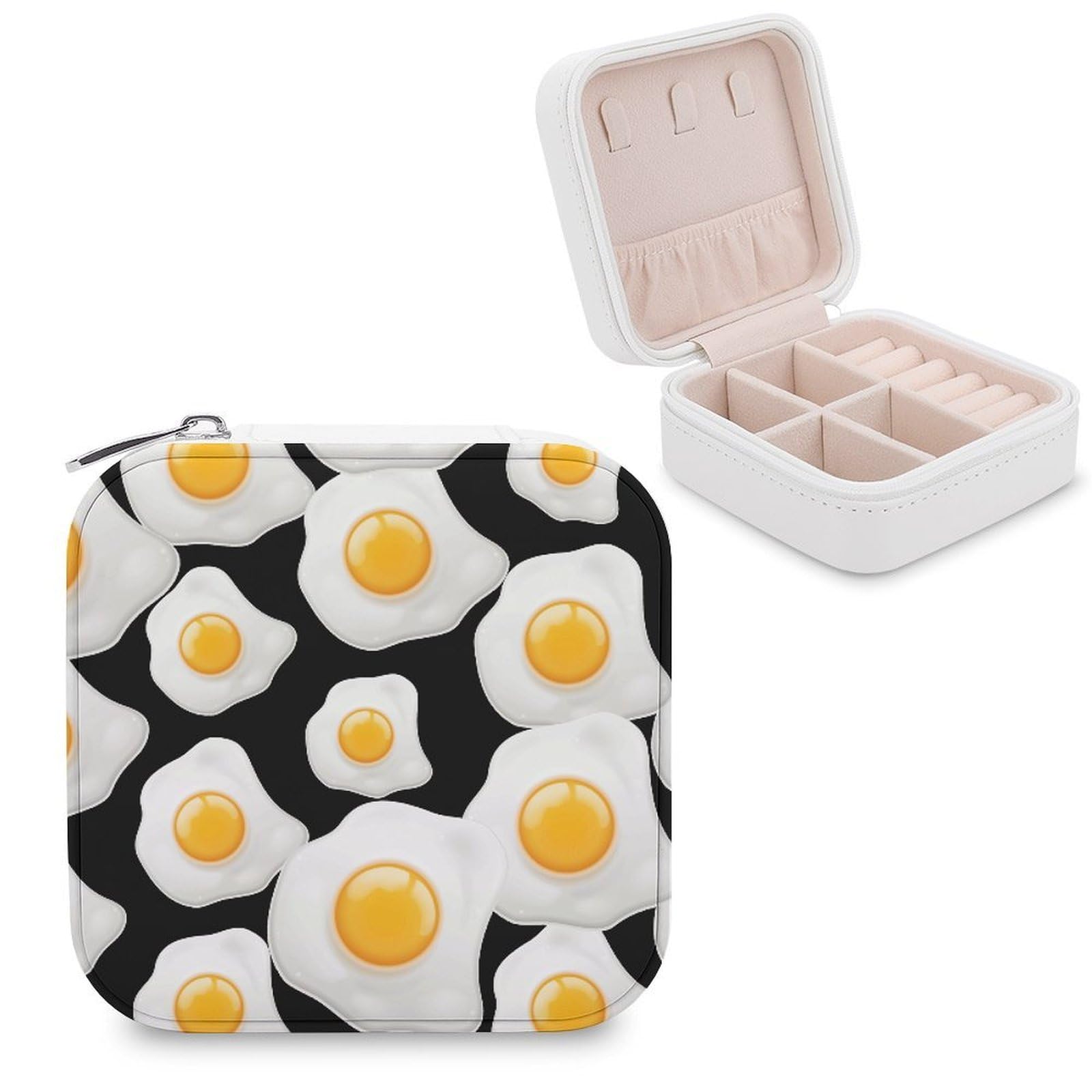 CUTJMDNGH Fried Egg Jewelry Box for Women Jewellery Case Organizer Storage Boxes Craft