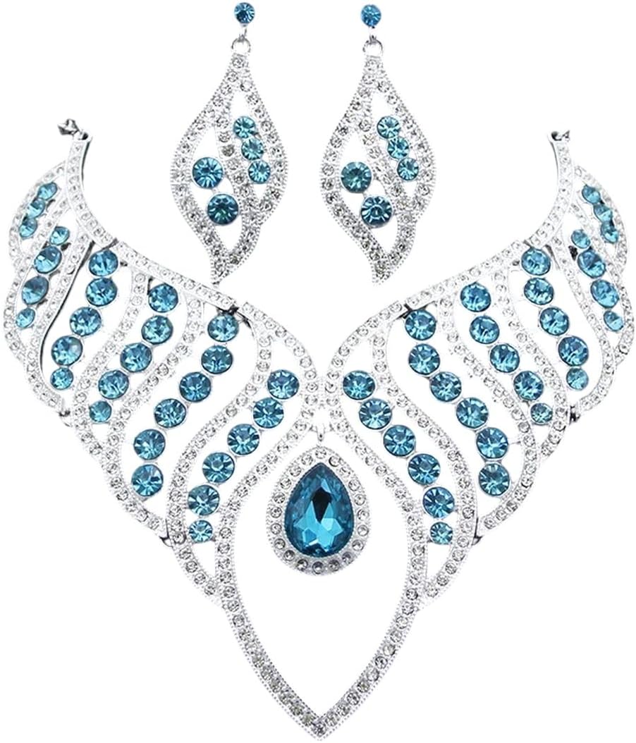 2026 ラグジュアリー ピンク ジュエリー セット レディース プロム ラインストーン チョーカー ネックレス ウェディング コス