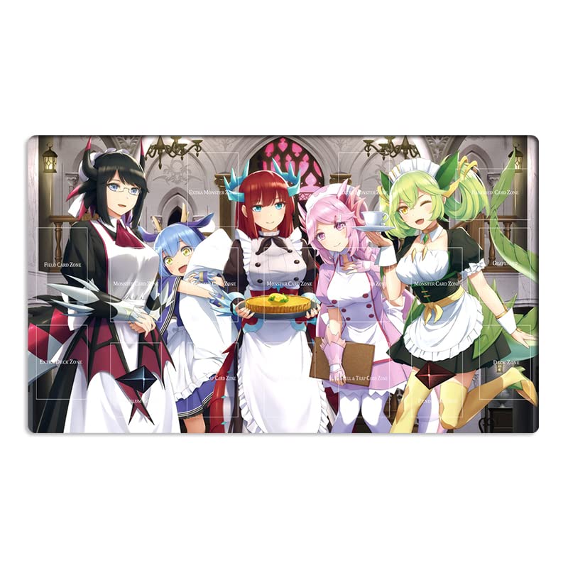 Mlikemat New Playmat Girls Dragonmaid CCG TCG Trading Card Game Mat + Free Bag (ZD014-244-A)