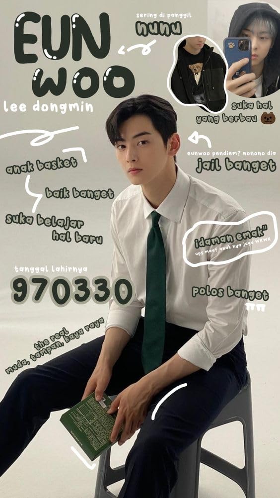 Cha Eun Woo South Korean Actor Poster - 12x18 Inches | 170 GSM