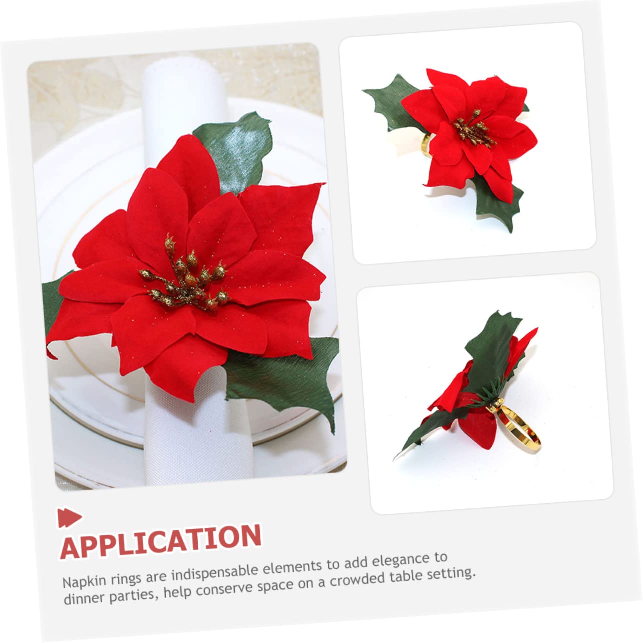TOPBATHY 16 STK Serviettenringe Dekorationen Für Tischservietten Urlaub Serviettenringe Dekoration Für Tisch Weihnachtsserviettenschnalle Weihnachten Metall Rot