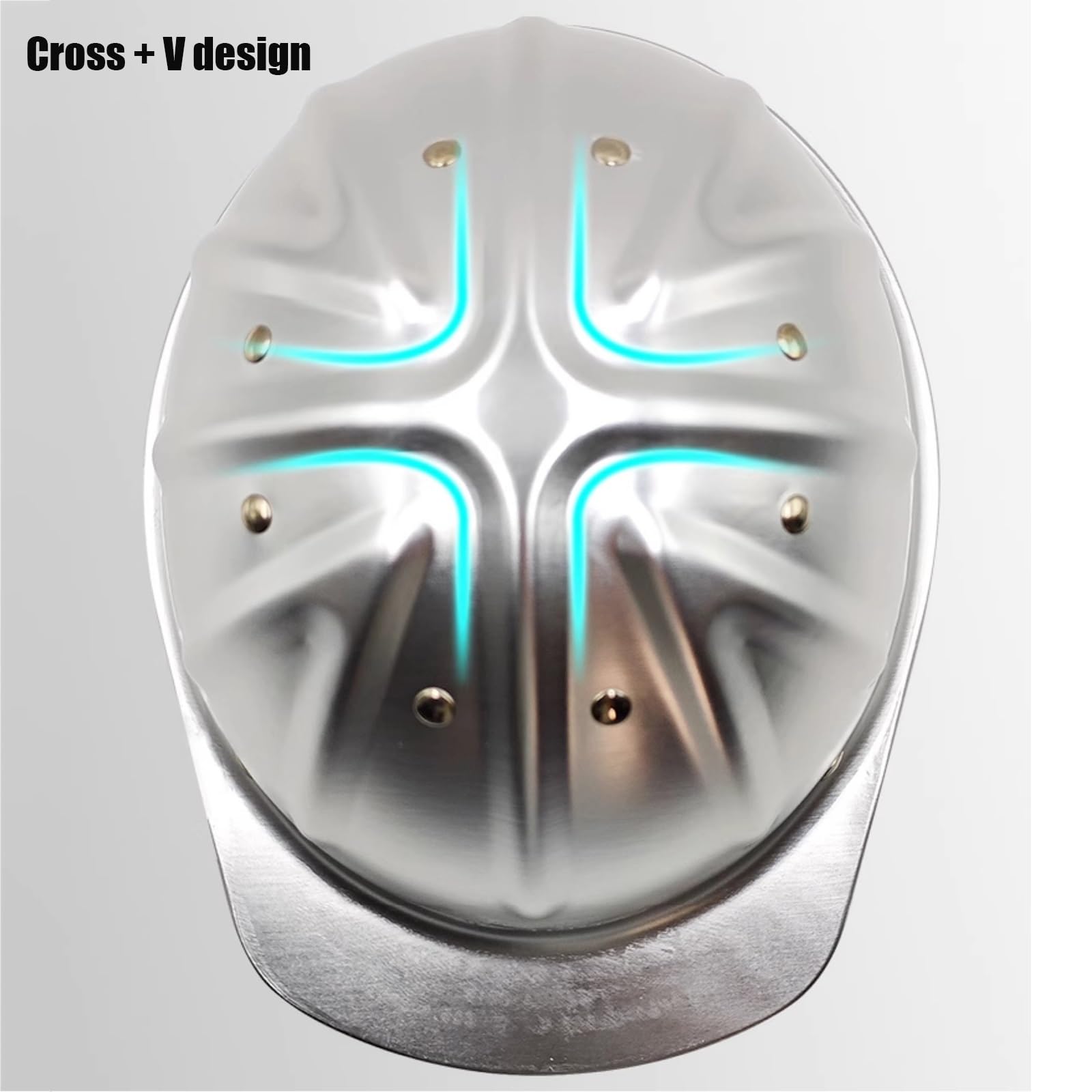 Casco de Seguridad de Aleación de Aluminio con Forro Interior Desmontable Cascos Rígido Plateado para Obras 5,1" de Profundidad Fijación de 4 Puntos Dispositivo de Ajuste