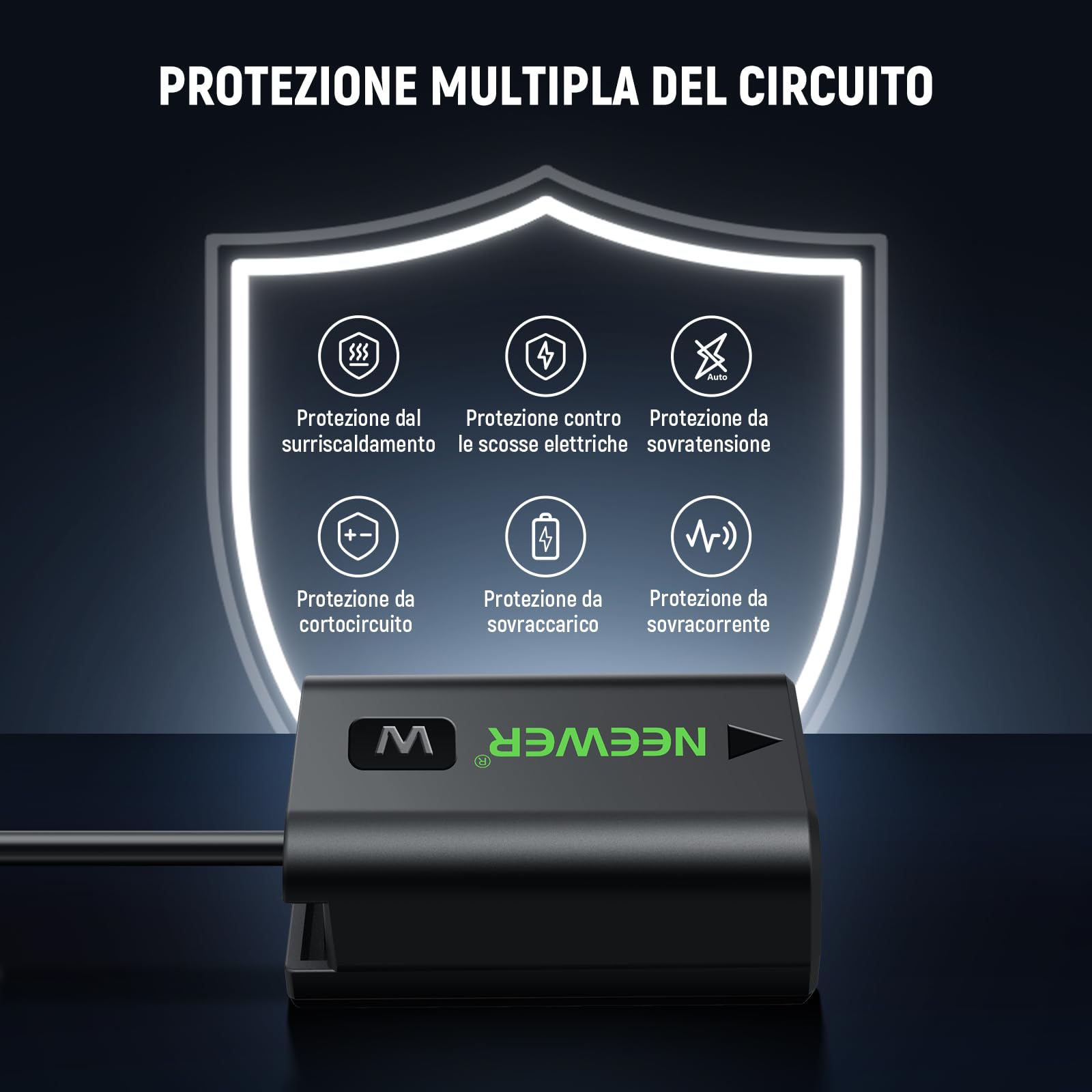 NEEWER D Tap a NP-FW50 Batteria Fittizia, Cavo per Batteria con Attacco a V, Alimentazione Continua Stabile per Sony ZV-E10 A3000 A5000 A5100 A6000 A6100 A6300 A6400 A6500 A7 II A7R II A7S II, VP-FW50