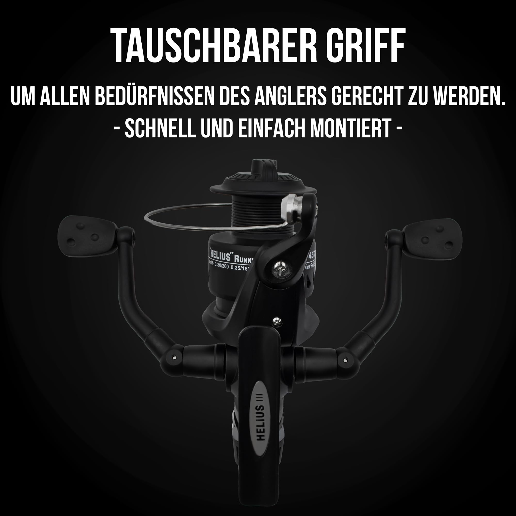 Karpfenangeln Einsteiger Set: Helius Runner III + Karpfenrute Black Phantom II - Karpfenset