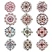 Mutian Fashion Lot 12pc Multi-Color Rhinestone Crystal Flower Brooches Pins