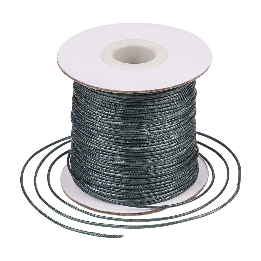 Craftdady 85Yards/Roll 1mm Korean Waxed Polyester Cord for Kumihimo Braiding Disc Jewelry Making, Knotds Making, DarkSlateGray — image 1