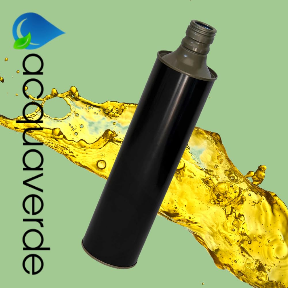 acquaverde | 24 Bottiglie in Latta 750 ml per Olio di Oliva, Contenitore Alimentare, NUOVO Design Elegante, Incluso Tappo Prefilettato in Metallo con Salvagoccia