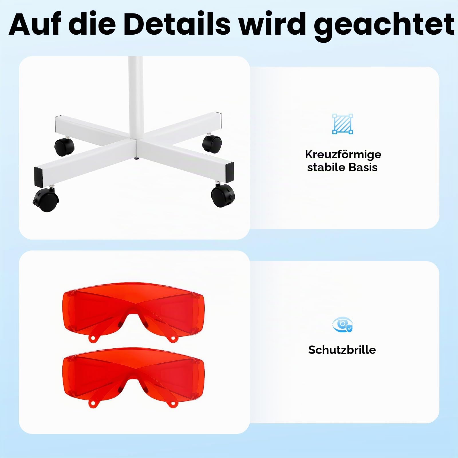 Bleaching Zähne, 21W 9000mcd Lichtintensität Dental Teeth Whitening Bleaching Lampe LED-Verjüngungs-Technologie, Zahnbleaching Set 465-470nm Wellenlänge Zahnarzt Instrumente 3fache Vergrößerung