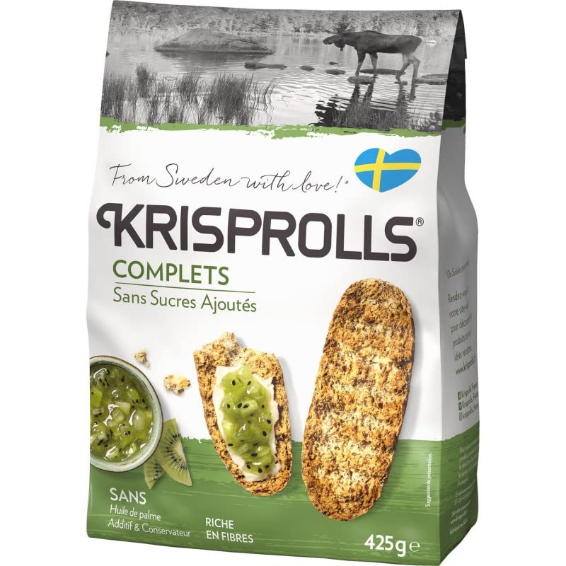 PAIN COMPLETS SANS SUCRES AJOUTÉS 425G, KRISPROLLS, LOT DE 4