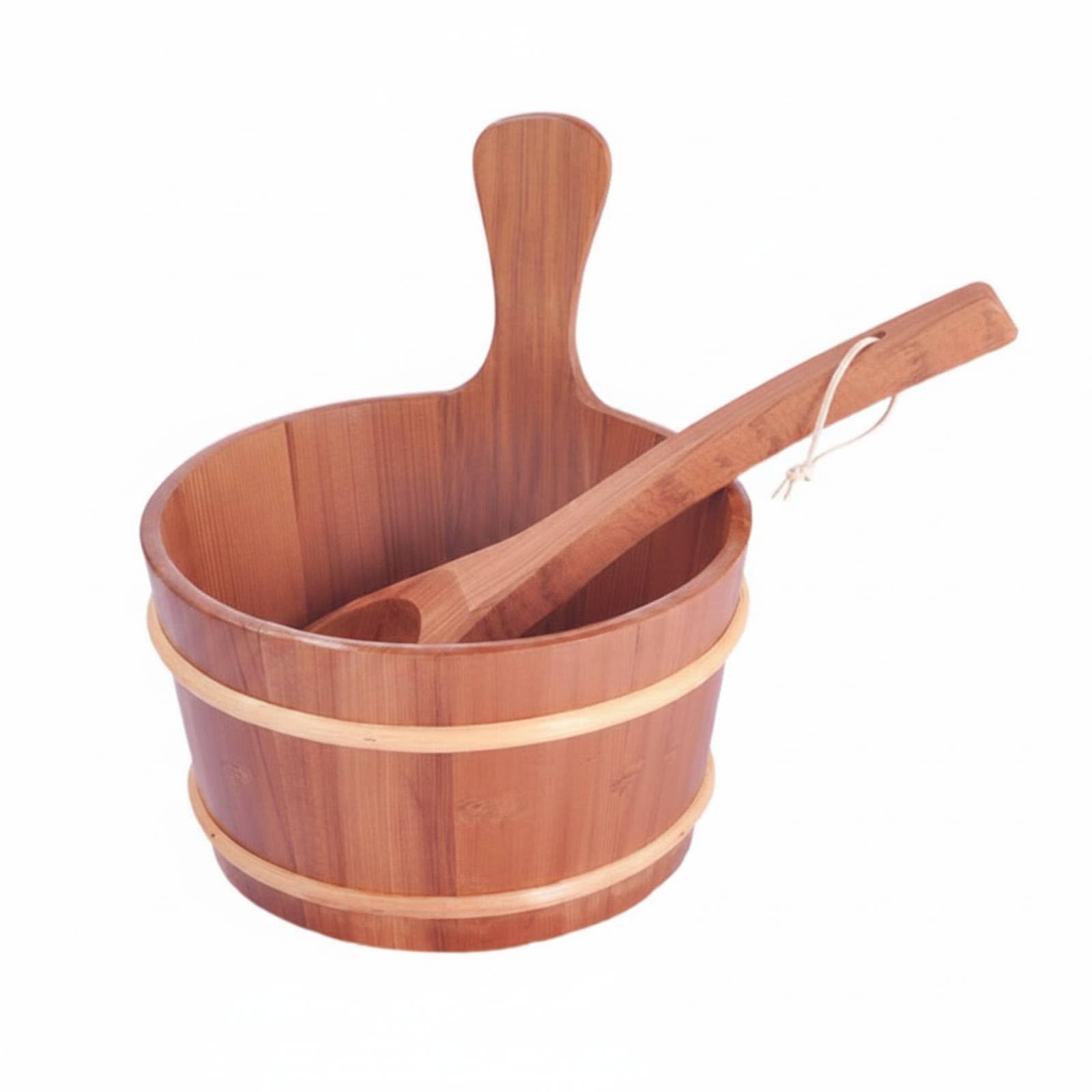 4L Sauna Pail Traditional Design Sauna Pail and Ladle Set Red Cedar Ladle Set Sturdy Wellness Gear Natural Wood Grain|Home & Garden | Yard Garden & Outdoor Living | Pools & Spas-image-9
