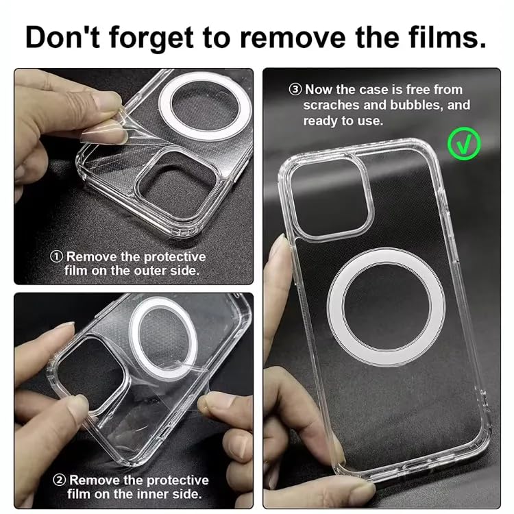 Image of Back Cover Case for iPhone Offers Mag-Safe Compatibility | Crystal-Clear Design | Camera Protection | Durable PC & TPU Construction (Transparent, iPhone 15 Plus)