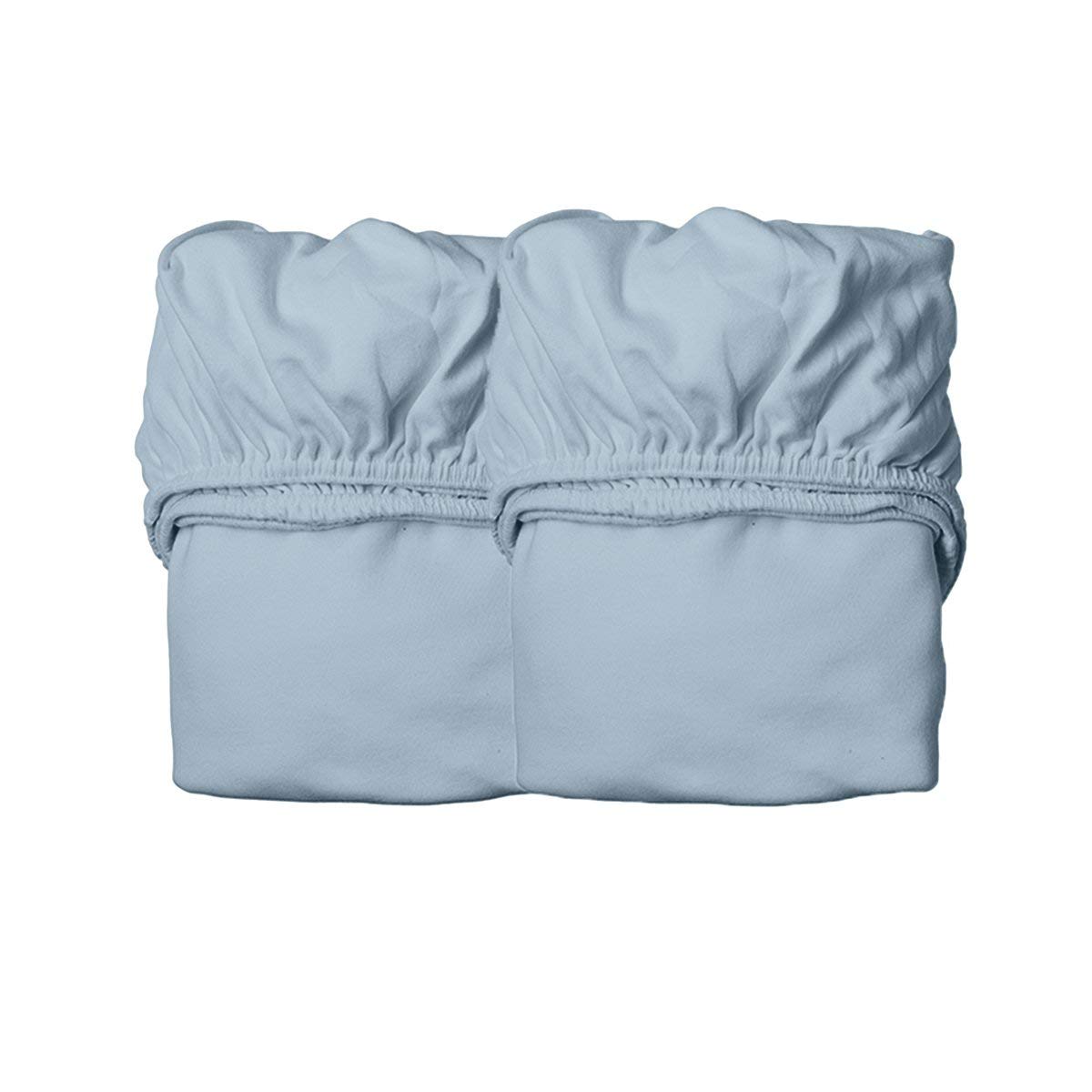Leander prześcieradła z gumką - 2 sztuki do łóżeczka dziecięcego Leander + łóżeczko niemowlęce Linea + Luna łóżeczko dziecięce 120 x 60 cm - kolor: dusty blue