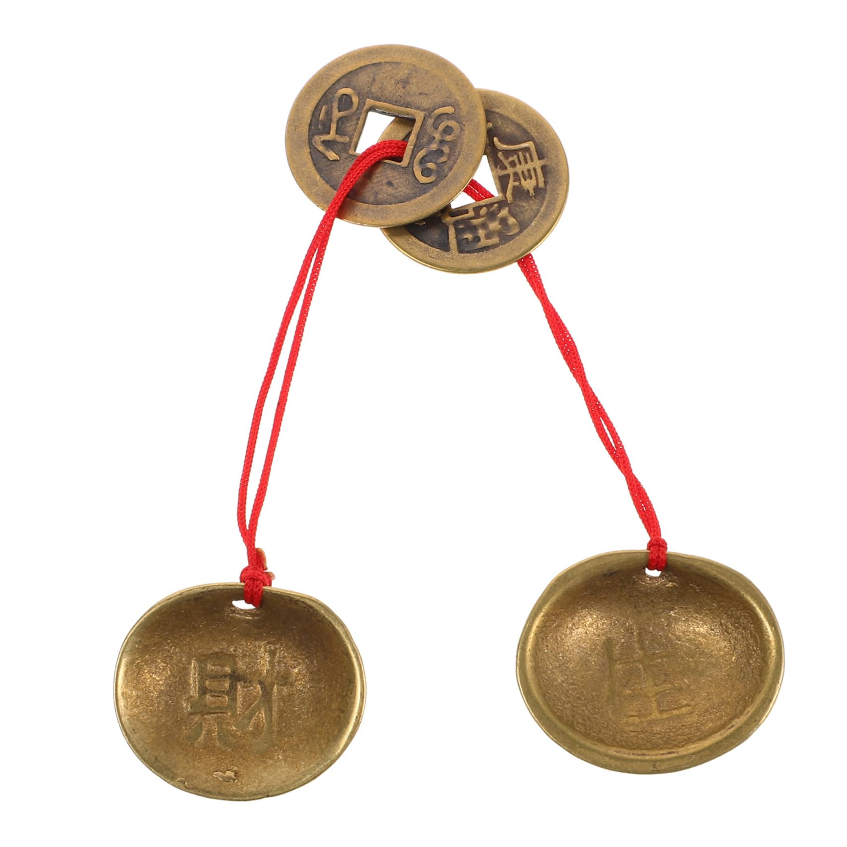 ibasenice Yin Yang Divination Shell Set Brass Shell Cup with Feng Shui Coins Bring Luck Decor for Year Party Feng Shui Coins Included