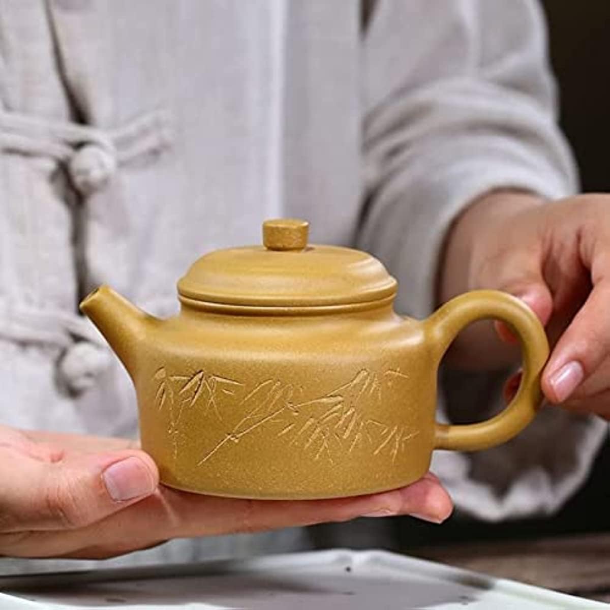 Service à thé de Voyage Portable, théière Classique Violette de 230 ML, Filtre en Terre Cuite, idéale pour Les Voyages, la Maison, Les activités de Plein air et Le Bureau.