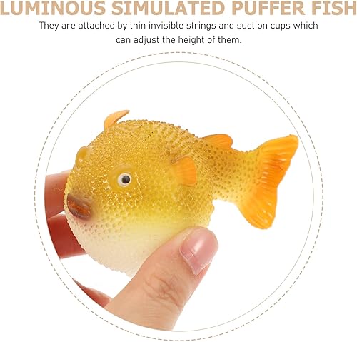 Miniatura 5 de POPETPOP Decoración luminosa para acuario de pecera, simulación fluorescente inflada, decoración de pecera, acuario de peces falsos