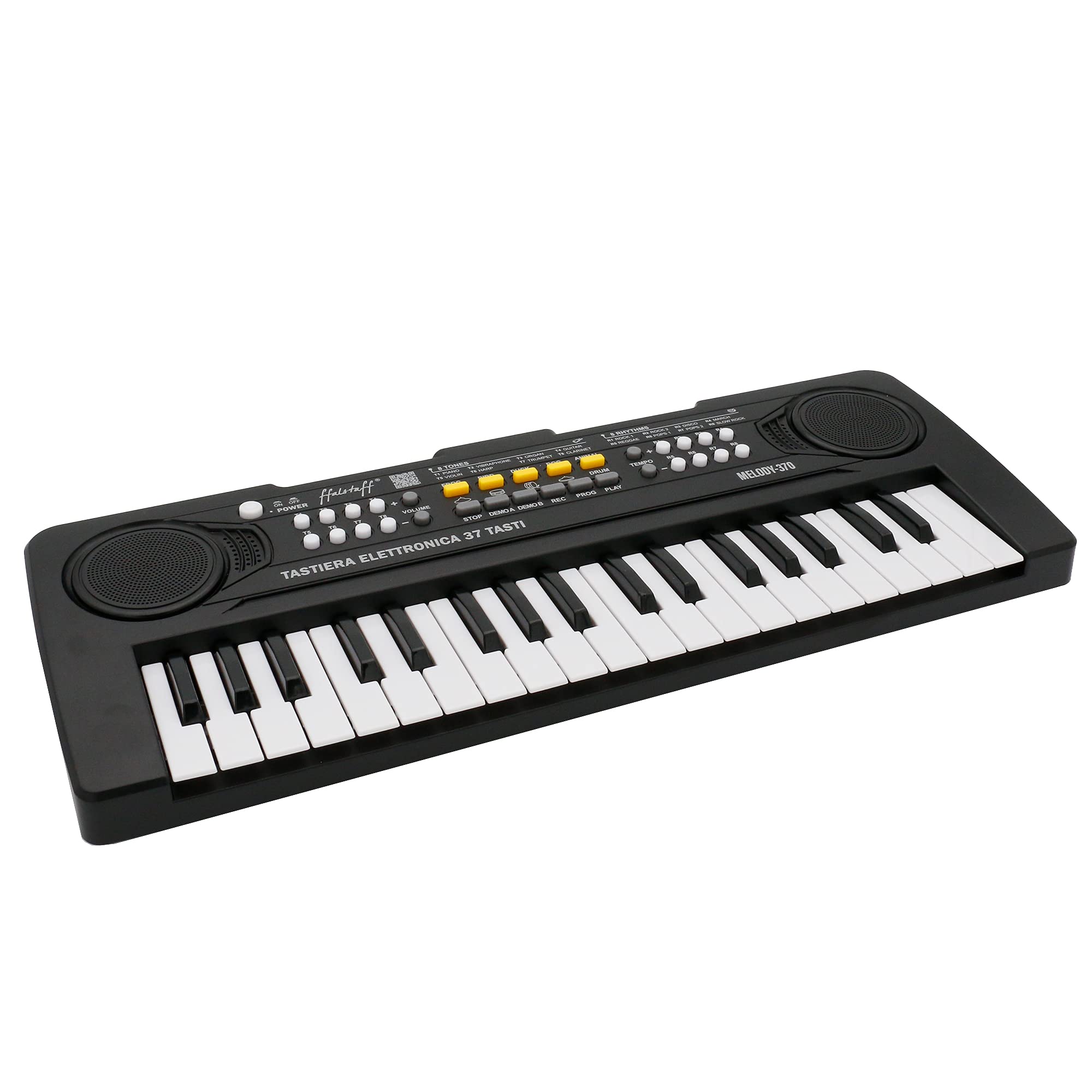 ffalstaff Mini Tastiera Elettronica - Uso Melodica Portatile 37 Tasti con Microfono, Sequencer, Diversi Tipi di Alimentazione, con Cavo Micro-USB Incluso e E-book "Suona la Tastiera"