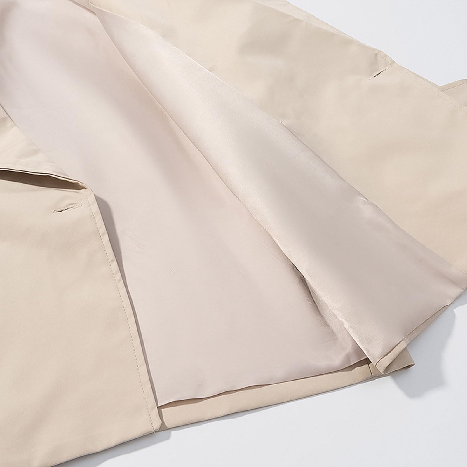 Generisch Trench corto da donna per lavoro, cappotto corto, transizione, elegante, giacca doppiopetto con cintura, trench coat colletto alto, giacca a vento leggera con bottoni, tinta unita