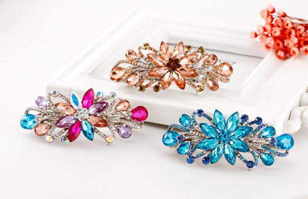 Amazon.com : Women Hair Barrettes Crystal Rhinestone Hairpin  display picture 1
