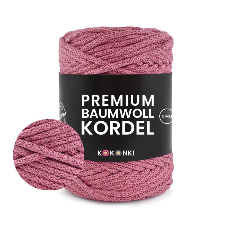 Makramee-Schnur aus Baumwolle PREMIUM By KOKONKI 5mm / Ralle 100 m (malve)