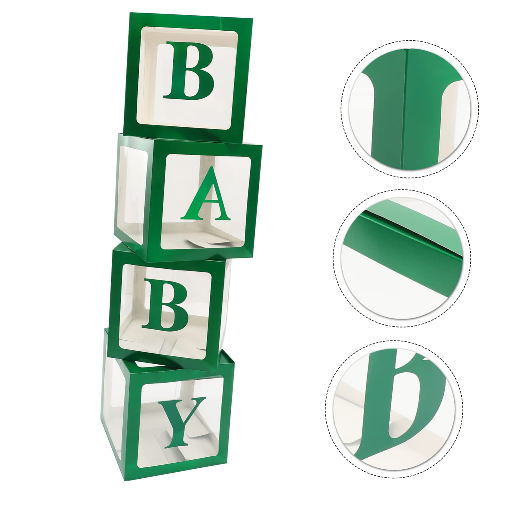 Ciieeo Durchsichtige Geschenkboxen für Babyparty mit Babyboxen aus Papier Wiederverwendbar und Einfache Installation für Shower und Gender Reveal Dekoration