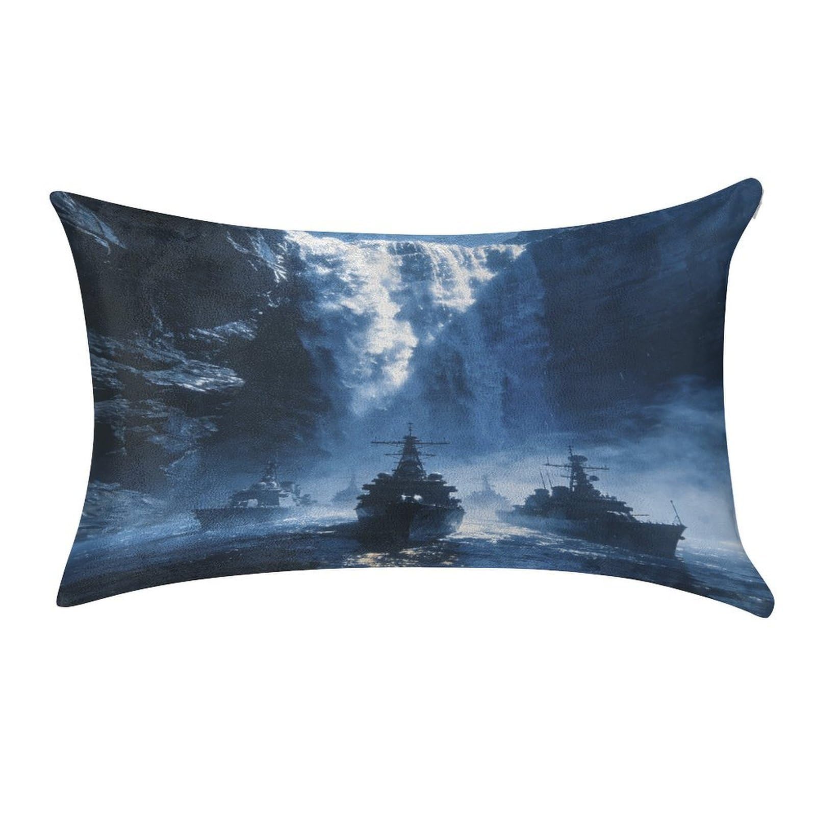 Fodpand Style Waterfall Navy Pillowcase,Elegant Designed Home Decor,Velvet Pillowcase,Soft And Cozy,Pillow Case Cover With Hidden Zipper For Bedroom, Sofa, Couch