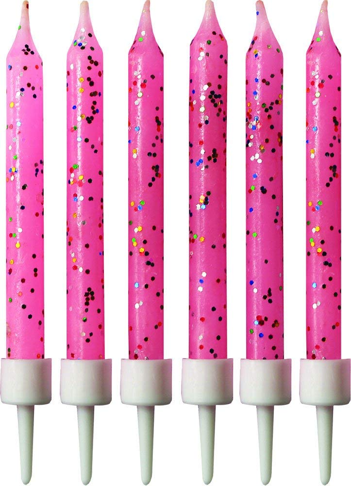 Pink Glitter Candles