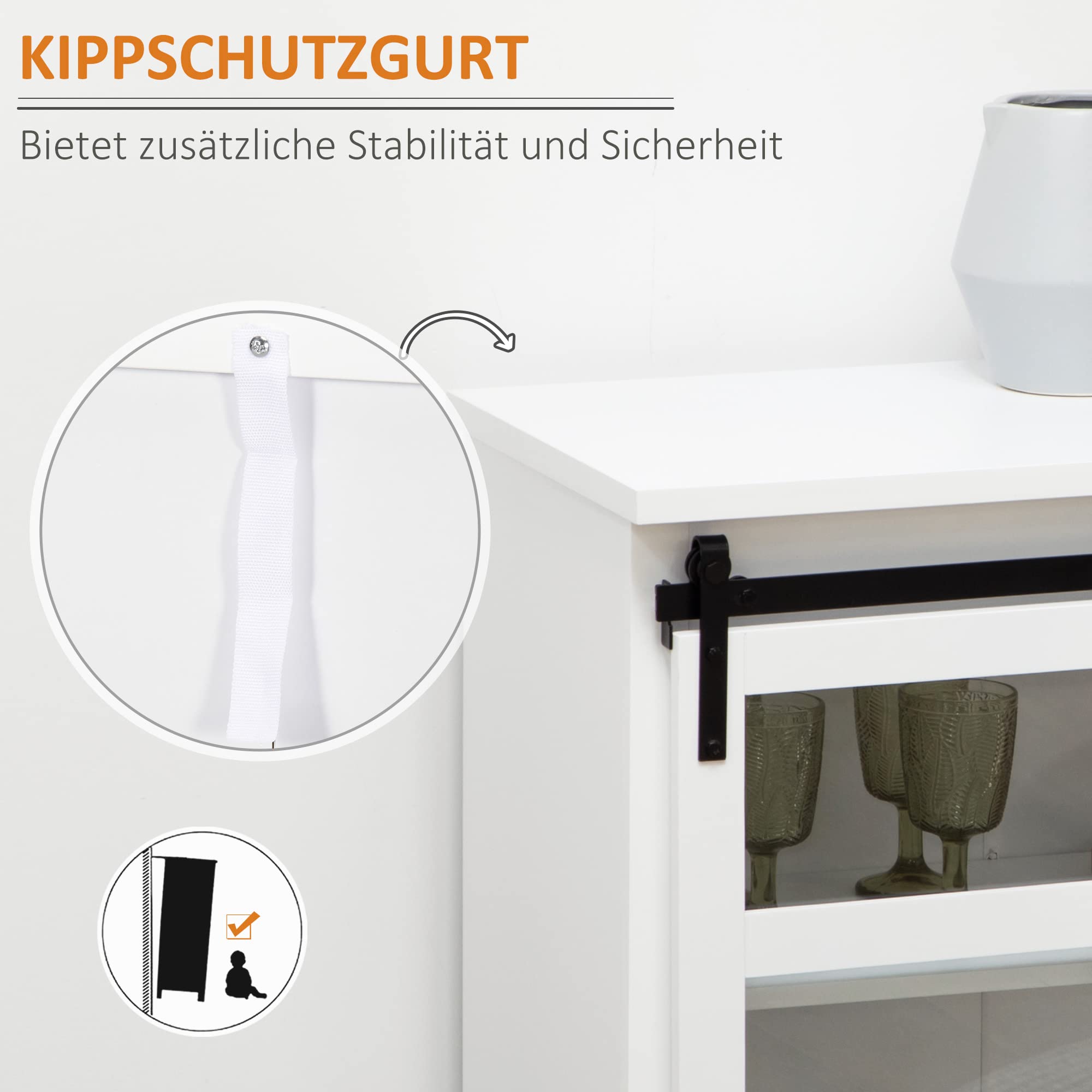 HOMCOM keukenkast dressoir keukenmeubel met uitklapbare plank