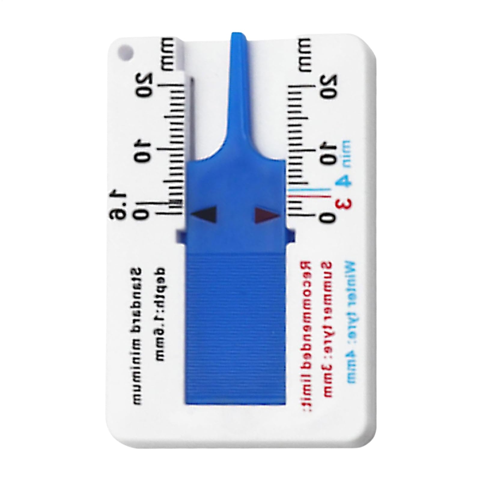 Misuratore di profondità dei pneumatici, misuratore di profondità del battistrada per pneumatici, strumento di calibro del battistrada da 0 a 20 mm, portatile, di facile lettura, strumento D