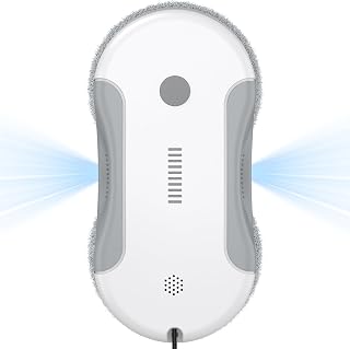 Fensterputzroboter, 6000Pa Fensterroboter mit Doppelstrahl Sprühfunktion, Fernbedienung und Kantenerkennungssystem, Fensterputzroboter für Innen und Außenfenster,10 Tücher