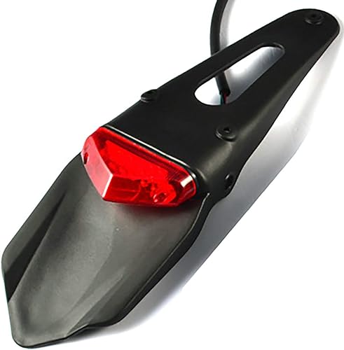 Yibid Lámpara de freno LED universal con montaje en guardabarros trasero para Honda XR250 XR400 XR650 Yamaha, motocicleta todoterreno personalizada