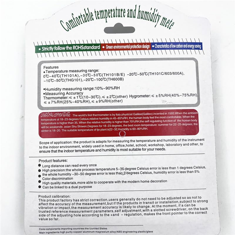 Miniatura 5 de Higrómetrotermómetro para interiores y exteriores, indicador de humedad, monitor de humedad para el hogar, oficina, jardín, patio, almacén