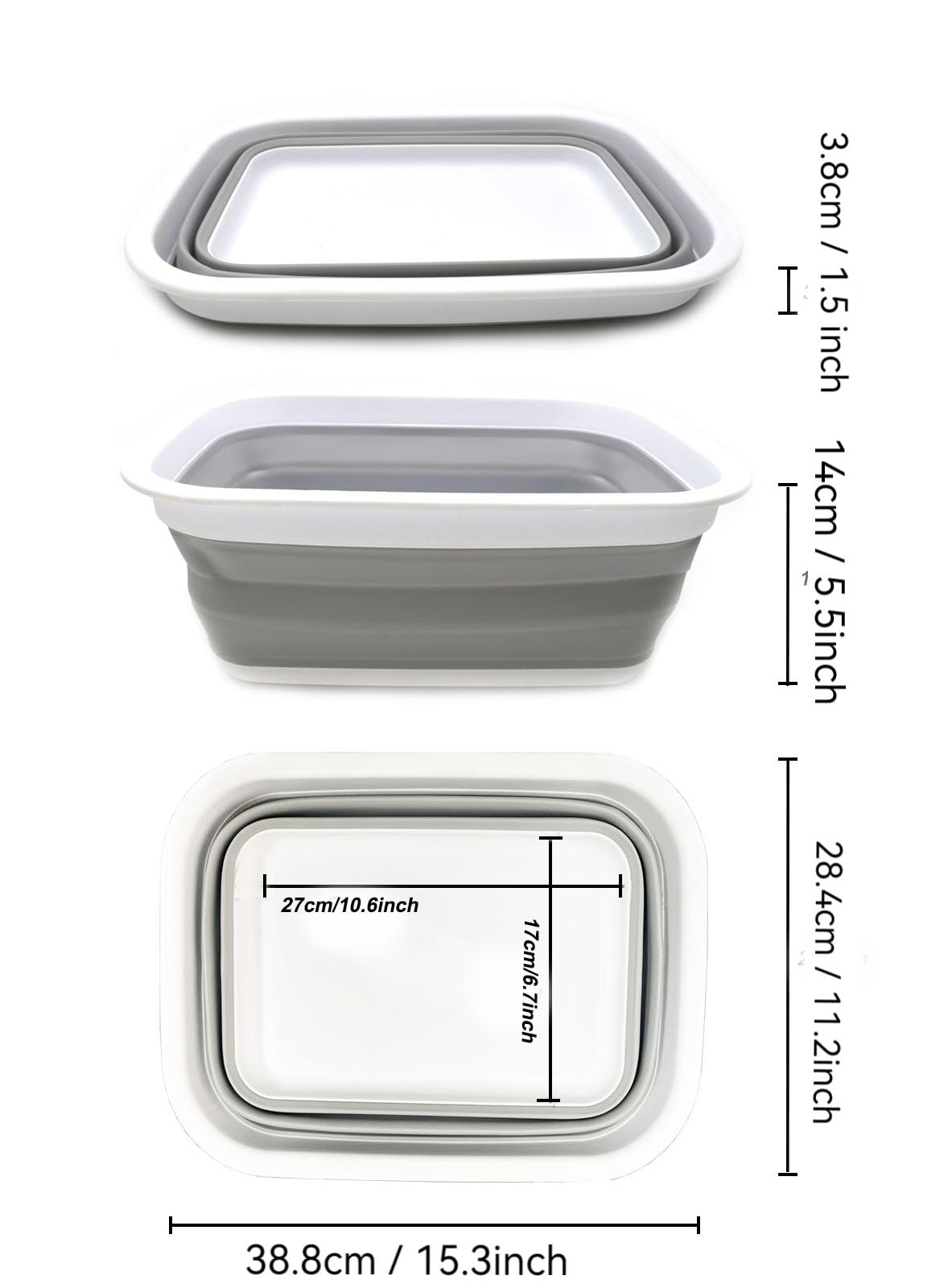 Sammart Cesta plegable de 9,2 l, cesta de pícnic portátil para exteriores, bolsa de la compra plegable, cesta de almacenamiento para ahorrar espacio.