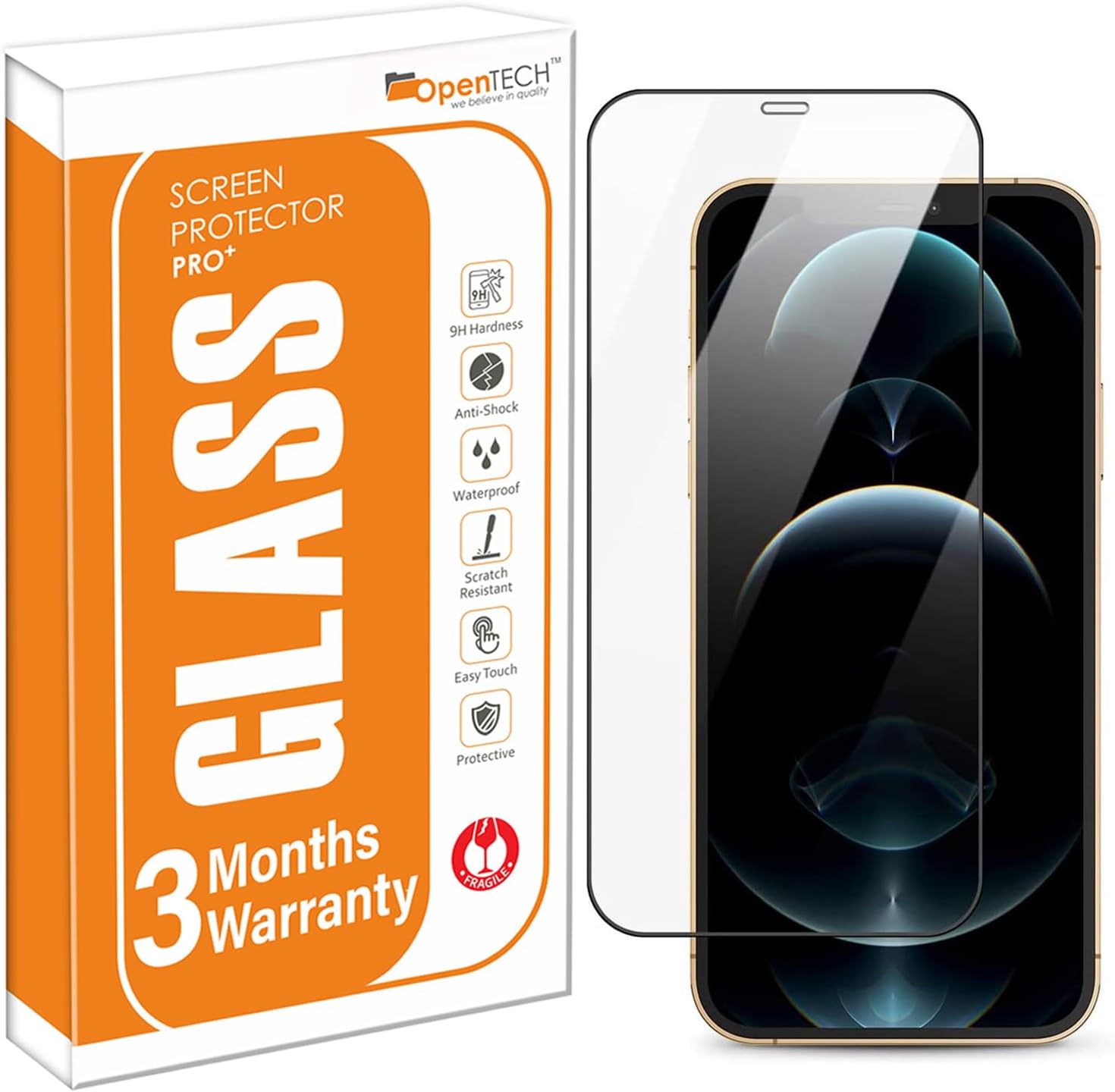 OpenTech Military-Grade Tempered Glass Screen Protector for iPhone XR / 11 with Edge to Edge Coverage - Case Friendly, Anti-scratch, 9H Hardness and Bubble free installation kit