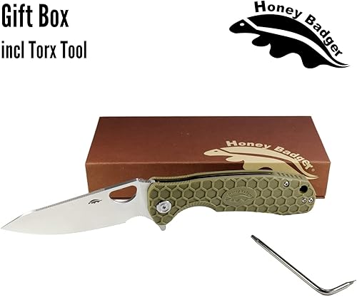 Miniatura 8 de Honey Badger Leaf - Cuchillo de bolsillo para hombres y mujeres, cuchillo de bolsillo plegable con clip, mini cuchillo plegable, cuchillo