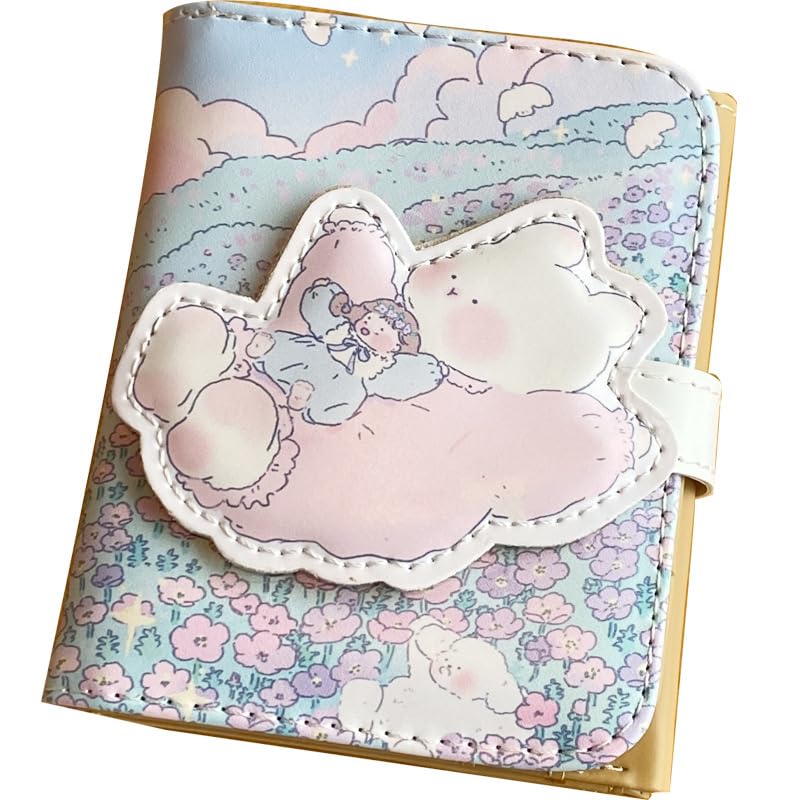 Cute Wallet Girls Wallet Coquette Accessories Wallet Card Holder Y2k Girly Cutecore Harajuku Ladies Mini Short Purse Kawaii Purse Aesthetic Card Holder (Bunny)