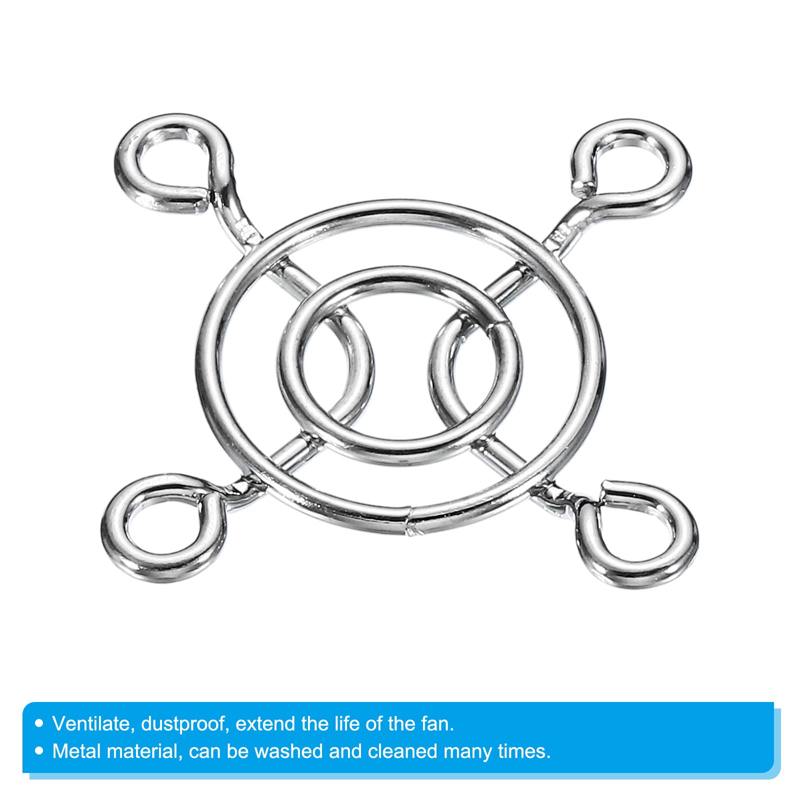 PATIKIL 30mm Ventola Dito Griglia, 8pz Metallo Griglia Protezione Protezione con Vite per Ventola Copertura Protettiva Fai-da-Te, Argento