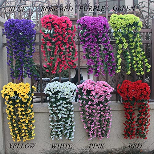 Longluan 2Pack Vivid Artificial Hanging Orchid Bunch, Silk Long Hanging Bush Flowers String, Wall Wisteria Basket Hanging Garland Vine Fake Silk Orchid For Wedding Home Party Decor (Pink) #TOP1