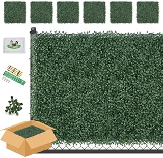 ULAND Artificial Grass Wall, 6pcs Plant Wall Panels, Boxwood Greenery Hedges, Privacy Backdrop Fence Screening, Home Garden Outdoor Wall Decoration 50 x 50cm (A001, 6)